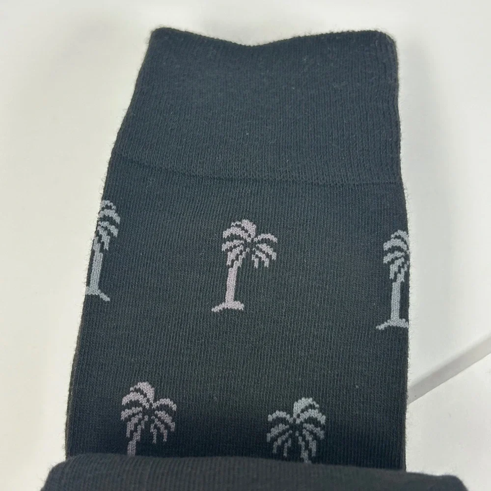 Tommy Bahama Mens 6 Pair Crew Socks Black Flamingo Palm Tree Marlin One‎ Size